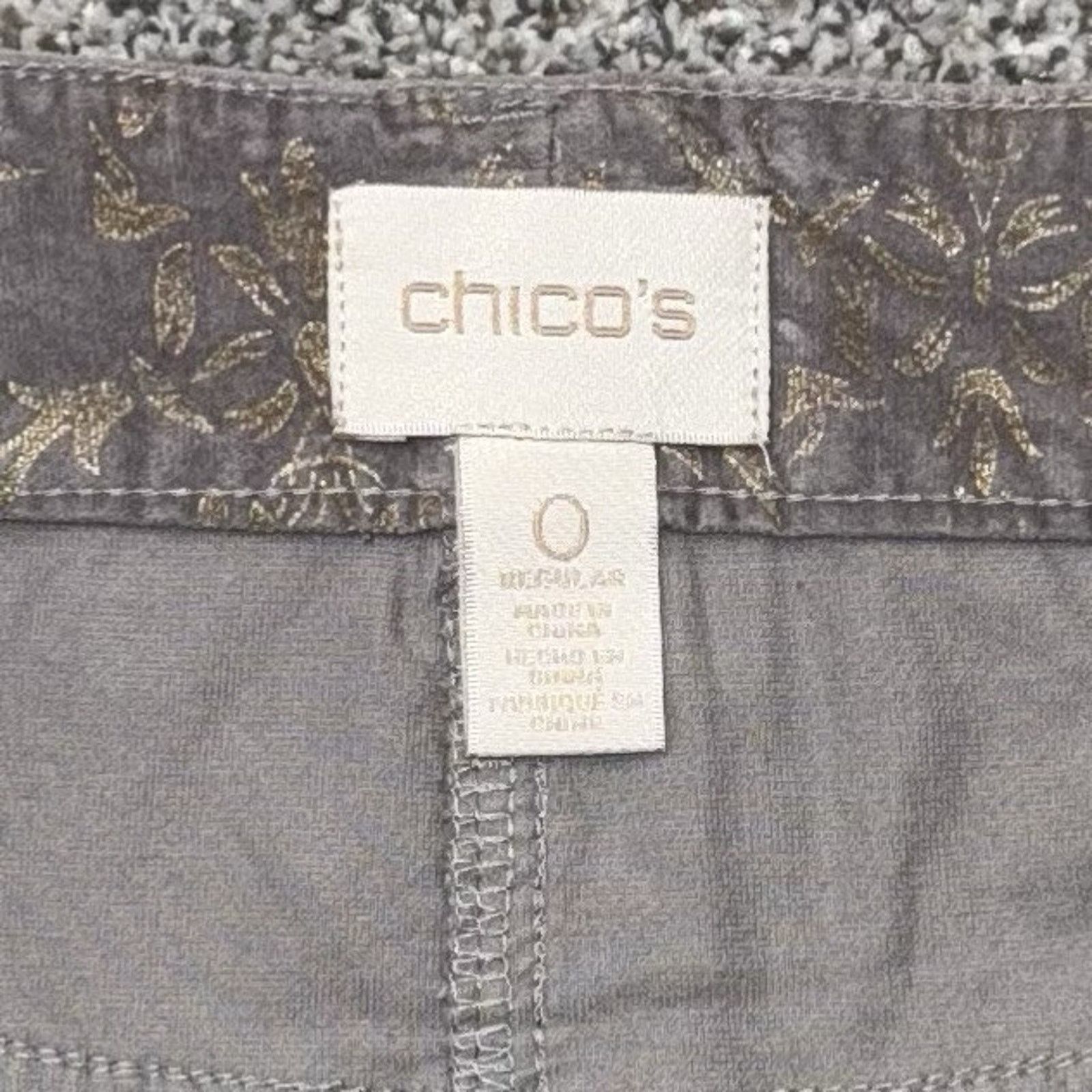 Chicos Chicos Pants Women 0 Whimsigoth Velvet Baroque Embellished Size 25" / US 0 / IT 36 - 8 Thumbnail