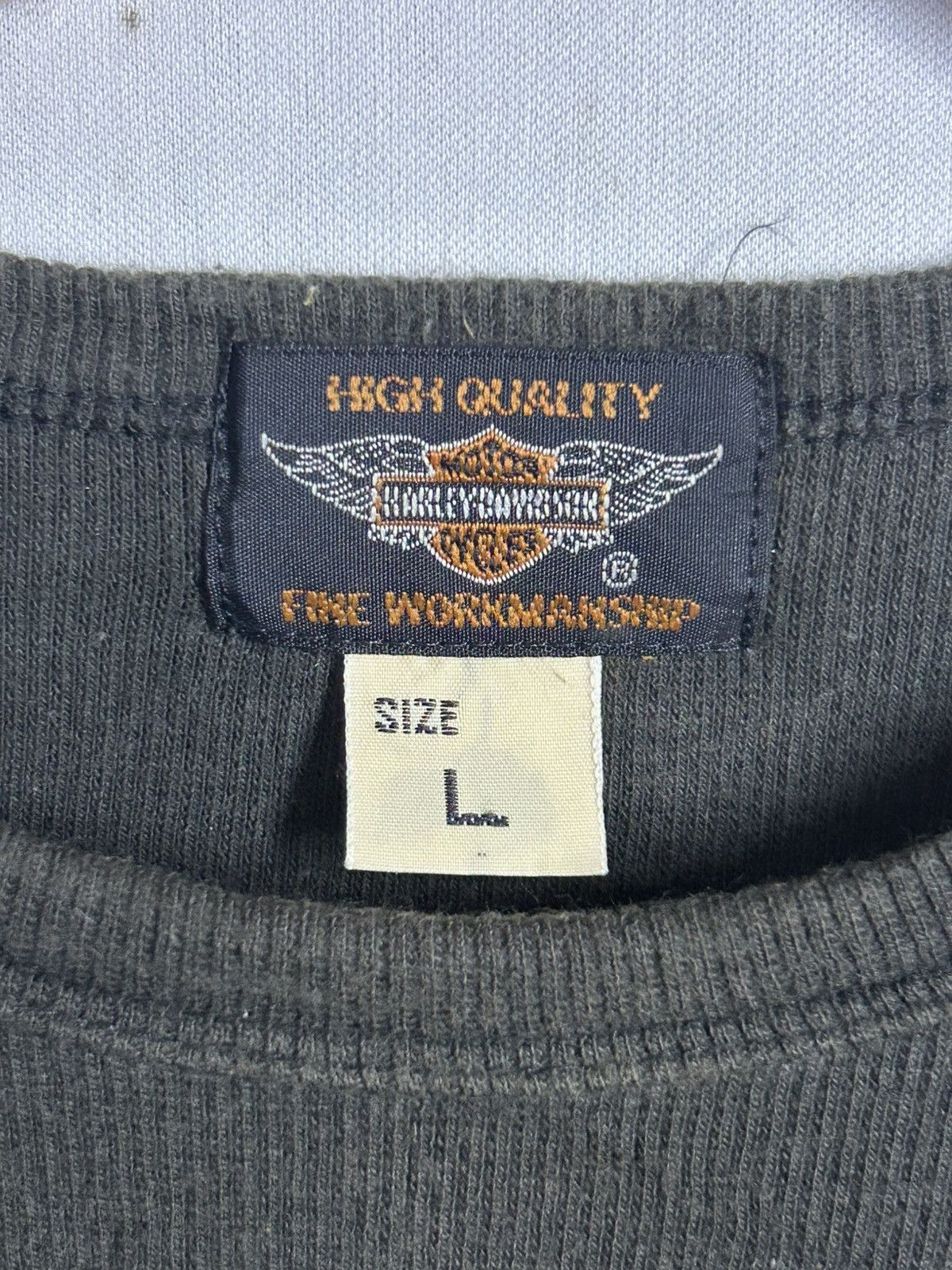 Harley Davidson × Vintage Vintage Harley Davidson Strechable black blank tee Size US L / EU 52-54 / 3 - 3 Thumbnail