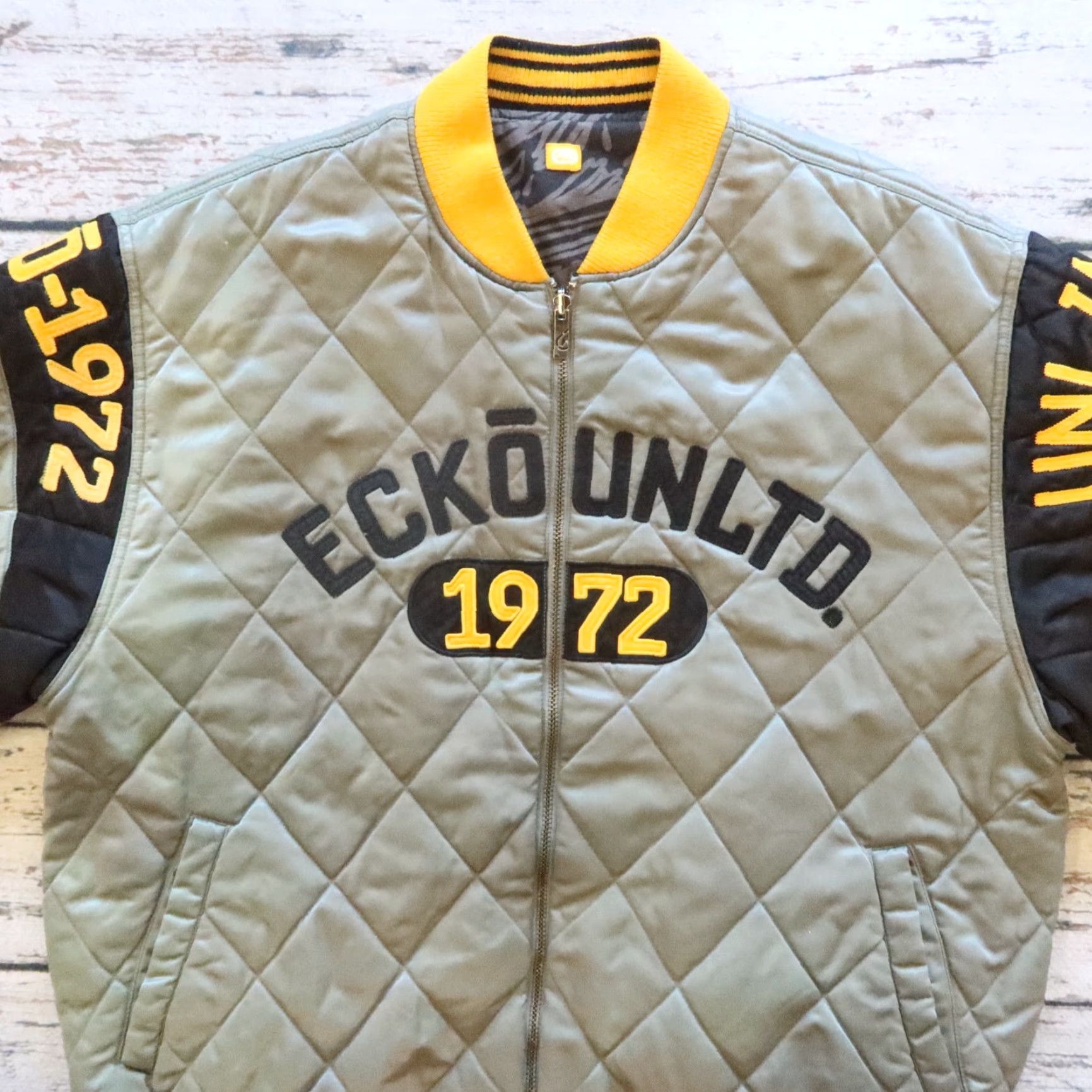 Ecko Unltd. VINTAGE Ecko Unltd. Reversible Quilted Bomber Jacket Men XL Gray/Navy Size US XL / EU 56 / 4 - 3 Thumbnail