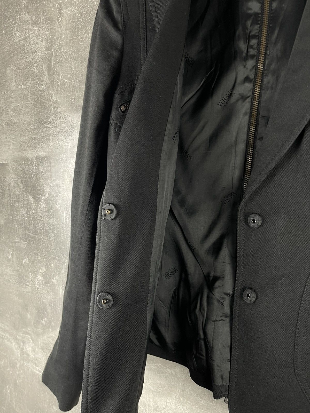 Versus Versace Versus Versace Archive 00s Black Zip Detail Tailored Jacket Size S / US 4 / IT 40 - 9 Thumbnail