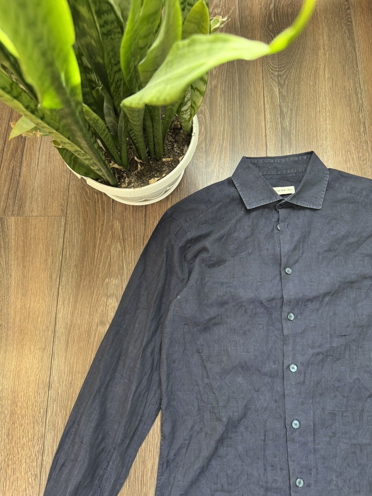 Etro Etro men's 39 classic navy blue long sleeve button up shirt Size US M / EU 48-50 / 2 - 2 Thumbnail