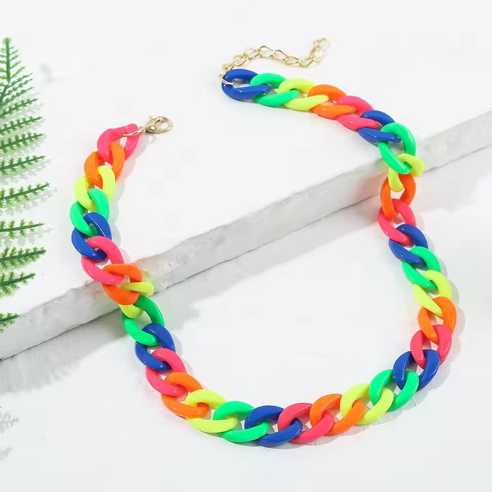 Other Colorful Chain Choker Necklace Size ONE SIZE - 1 Thumbnail