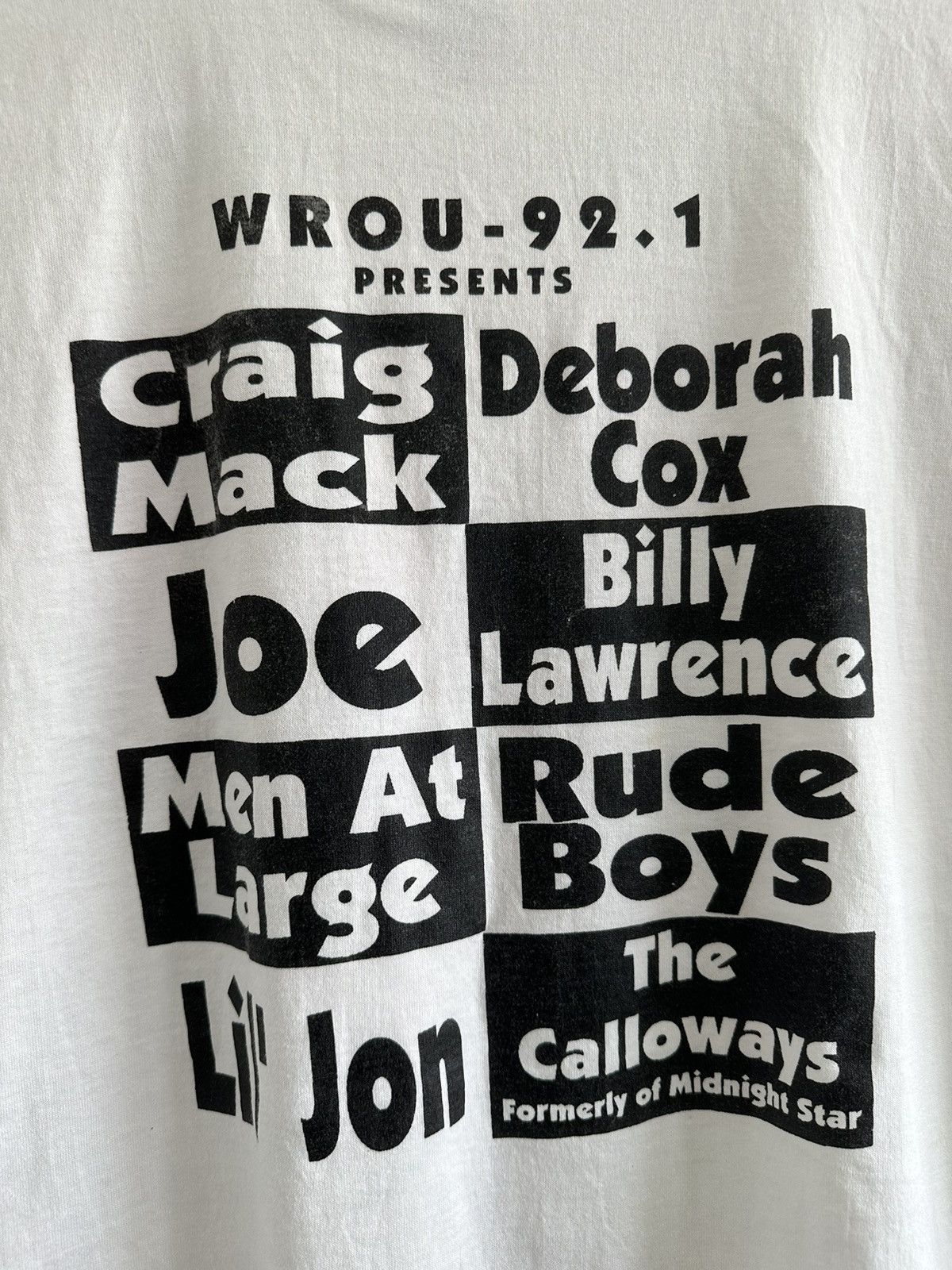 Band Tees × Rap Tees × Vintage Vintage 90s WROU 92.1 Radio Tee Crazy Line up on the back Size US XL / EU 56 / 4 - 2 Thumbnail