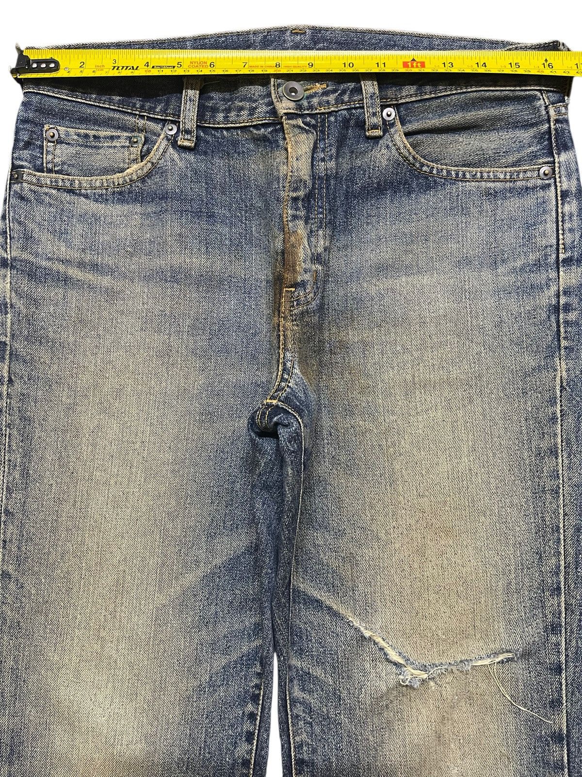 Uniqlo Vintage Japanese Uniqlo Mud Wash Distress Bootcut Jeans Size US 32 / EU 48 - 11 Thumbnail