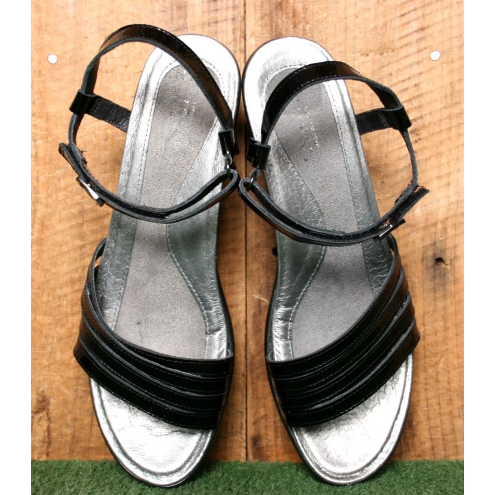 Vintage NAOT Current Black Patent & Madras Leather Slingback Sandals EU 42 | US 11 Womens Sandal Naot Avantgarde Collection Size US 11 / IT 41 - 4 Thumbnail