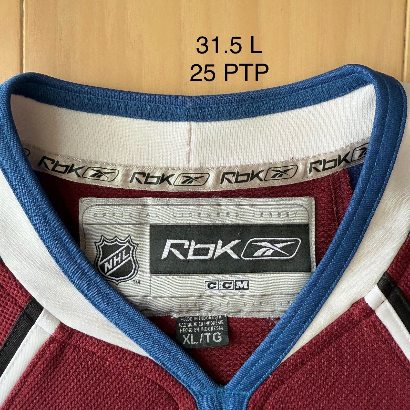 NHL × Reebok Ryan Smyth Colorado Avalanche Jersey XL Maroon NHL Size US XL / EU 56 / 4 - 6 Thumbnail