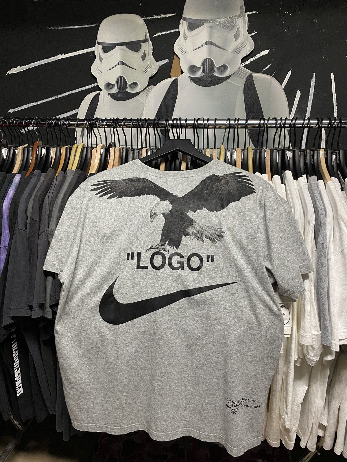 ☆ NIKE x Off-White NRG A6 Tee コラボTシャツ ☆ Nike x Off-White NRG A6 Tee T-Shirt Medium Grey DS Brand New