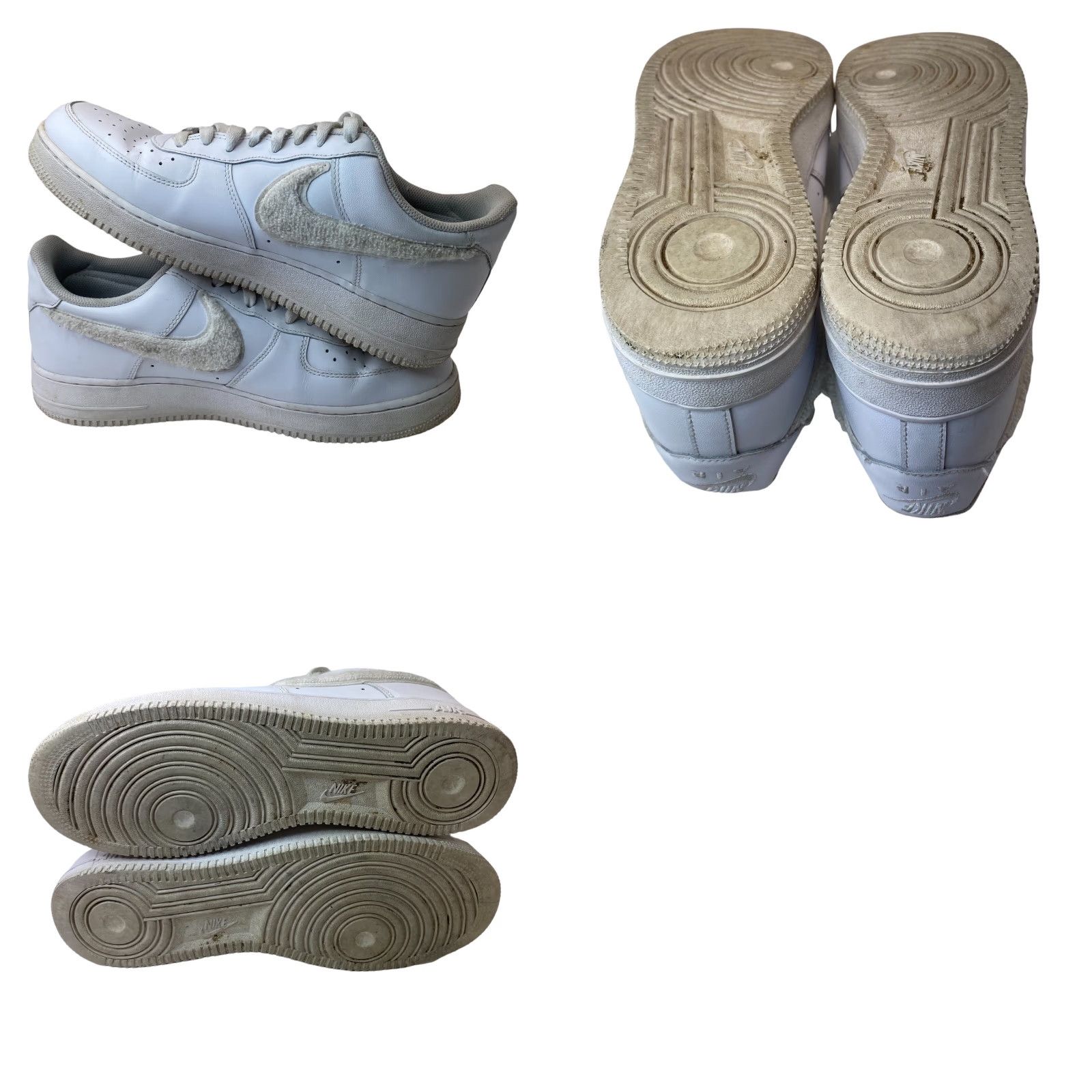 Nike RARE CUSTOM LYFESTYLE BROOKLYN NIKE AIR FORCE 1 '07 TRIPLE WHITE MENS 11.5 PATCH Size US 12 / EU 45 - 8 Thumbnail
