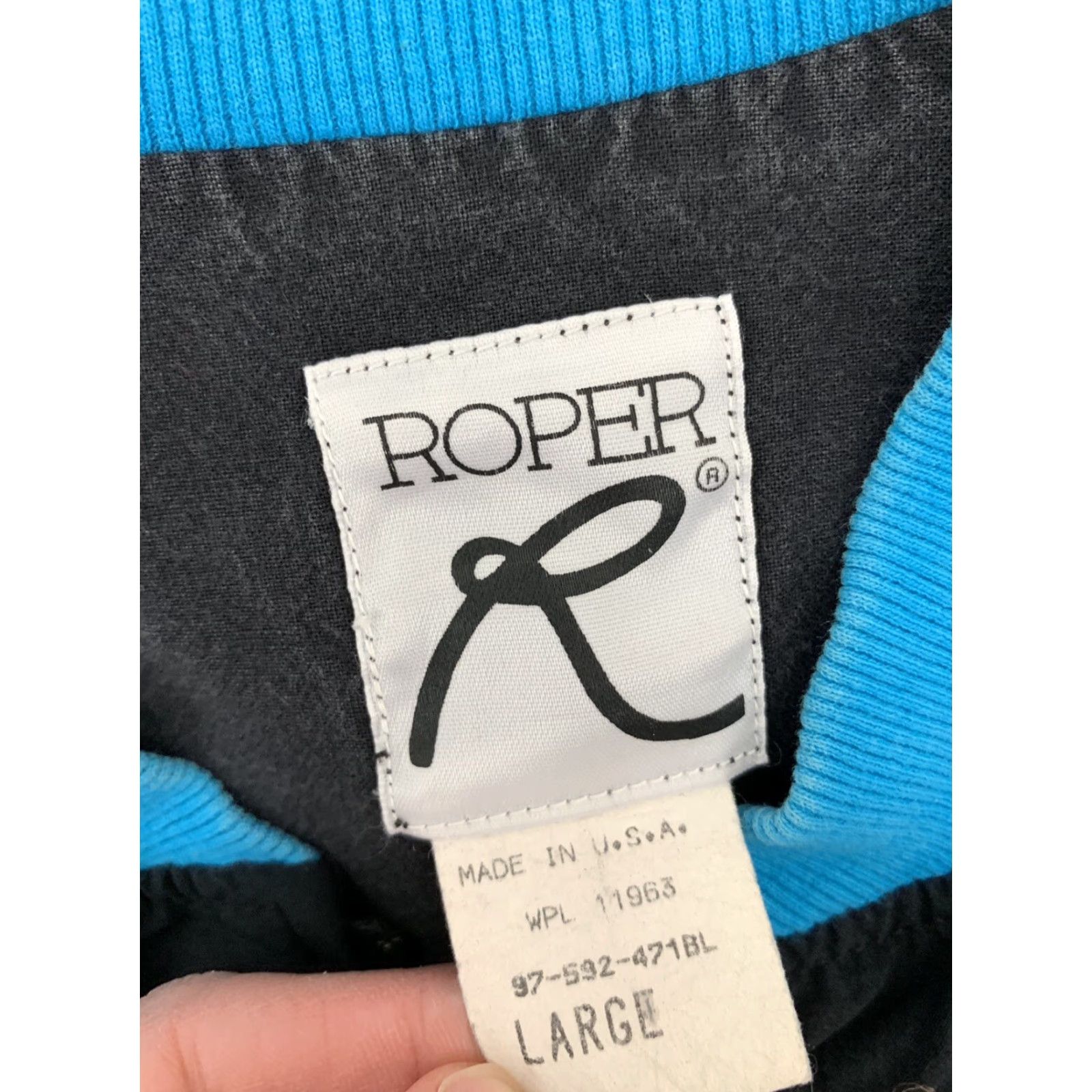 Roper VINTAGE ROPER Jacket Men's L Blue USA Embroidered Full Zip Nylon Size US L / EU 52-54 / 3 - 2 Thumbnail