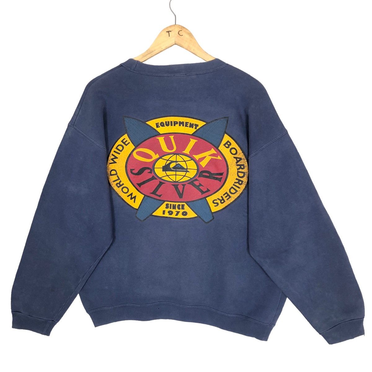 Quiksilver Vintage Quiksilver Crewneck Pullover Sweatshirt Big Logo Size US L / EU 52-54 / 3 - 1 Thumbnail