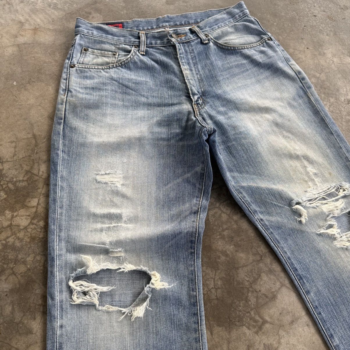 Edwin W33x27.5 Vintage Edwin Faded Ripped Denim Jean Pants Size US 33 - 6 Thumbnail