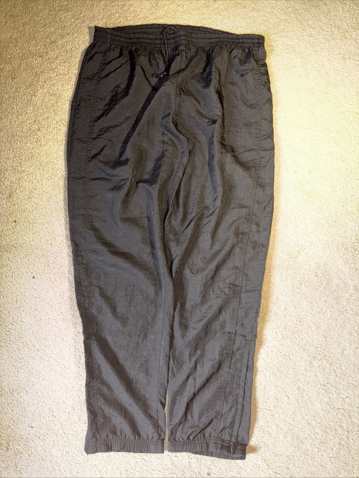 Reebok Reebok Pants Men's XL Black Nylon Windbreaker Lined Cuffed Size US 36 / EU 52 - 2 Thumbnail