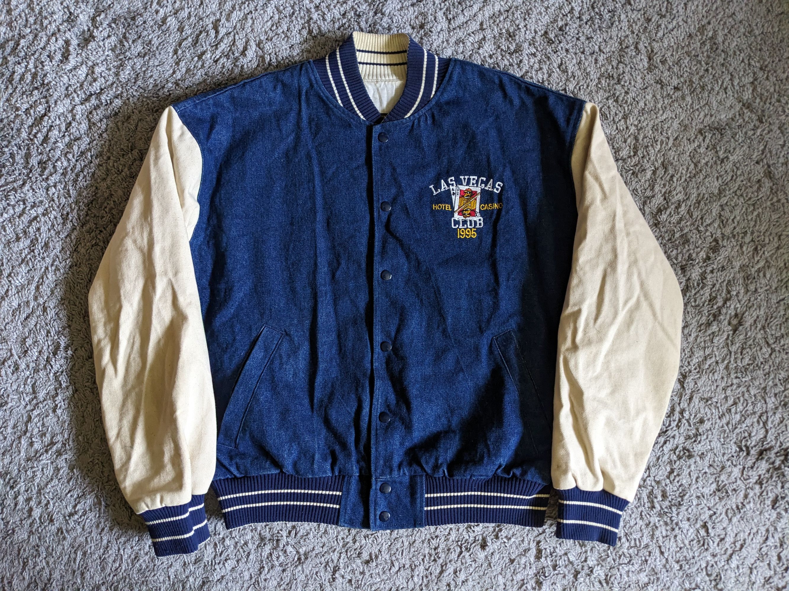 Vintage Camco Las Vegas Hotel Casino Club 1995 Denim Bomber Jacket Size US L / EU 52-54 / 3 - 1 Thumbnail