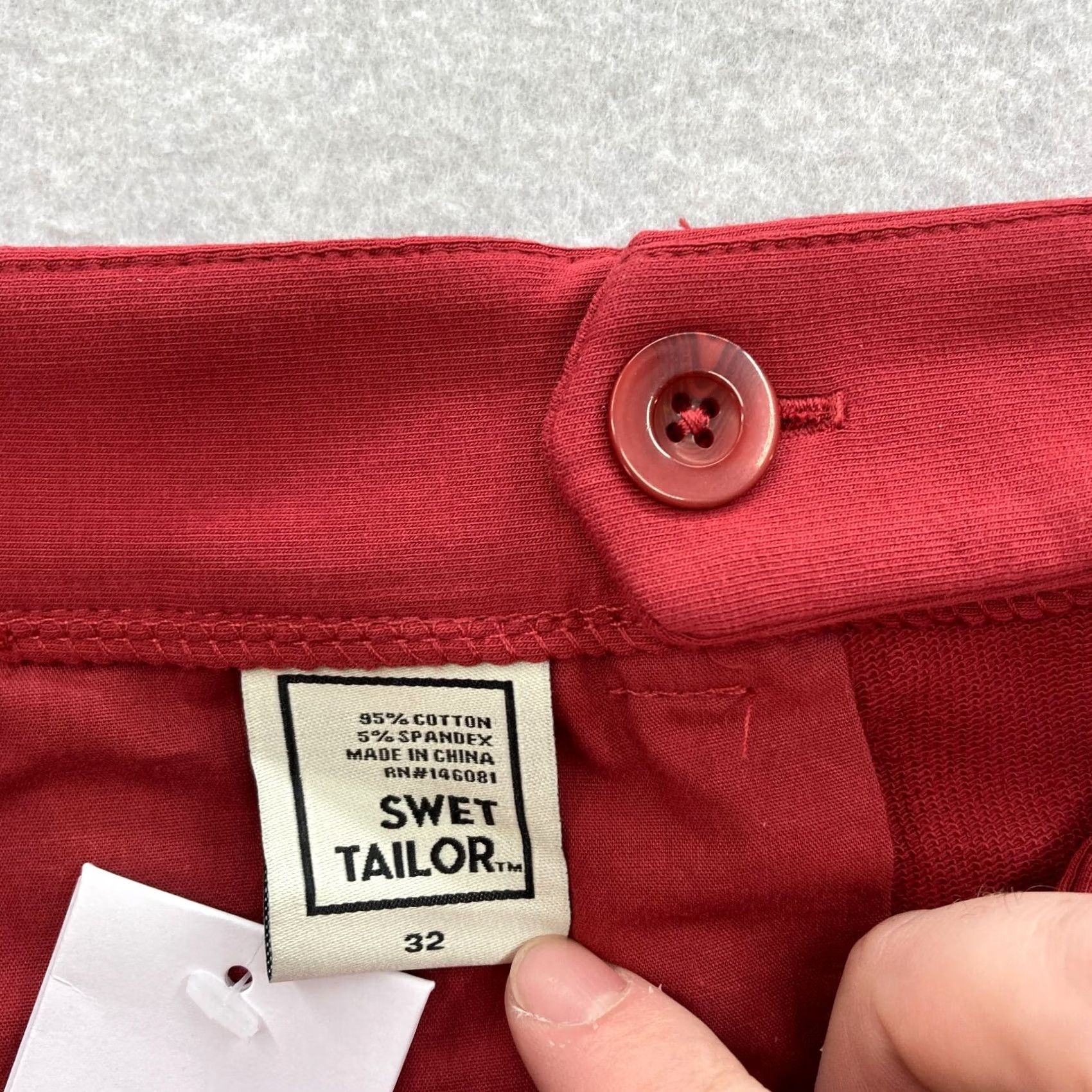Vintage Swet Tailor Chino Shorts Mens 32 Red Wine Stretch Casual Athletic NWT Size US 32 / EU 48 - 6 Thumbnail