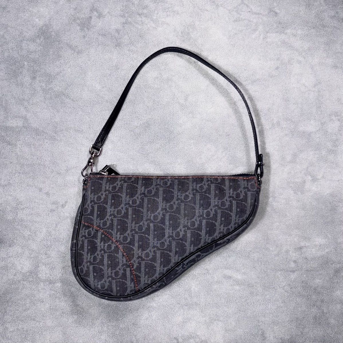 Dior RARE DIOR BY GALLIANO 2005 Trotter Denim Saddle Bag Size ONE SIZE - 2 Thumbnail