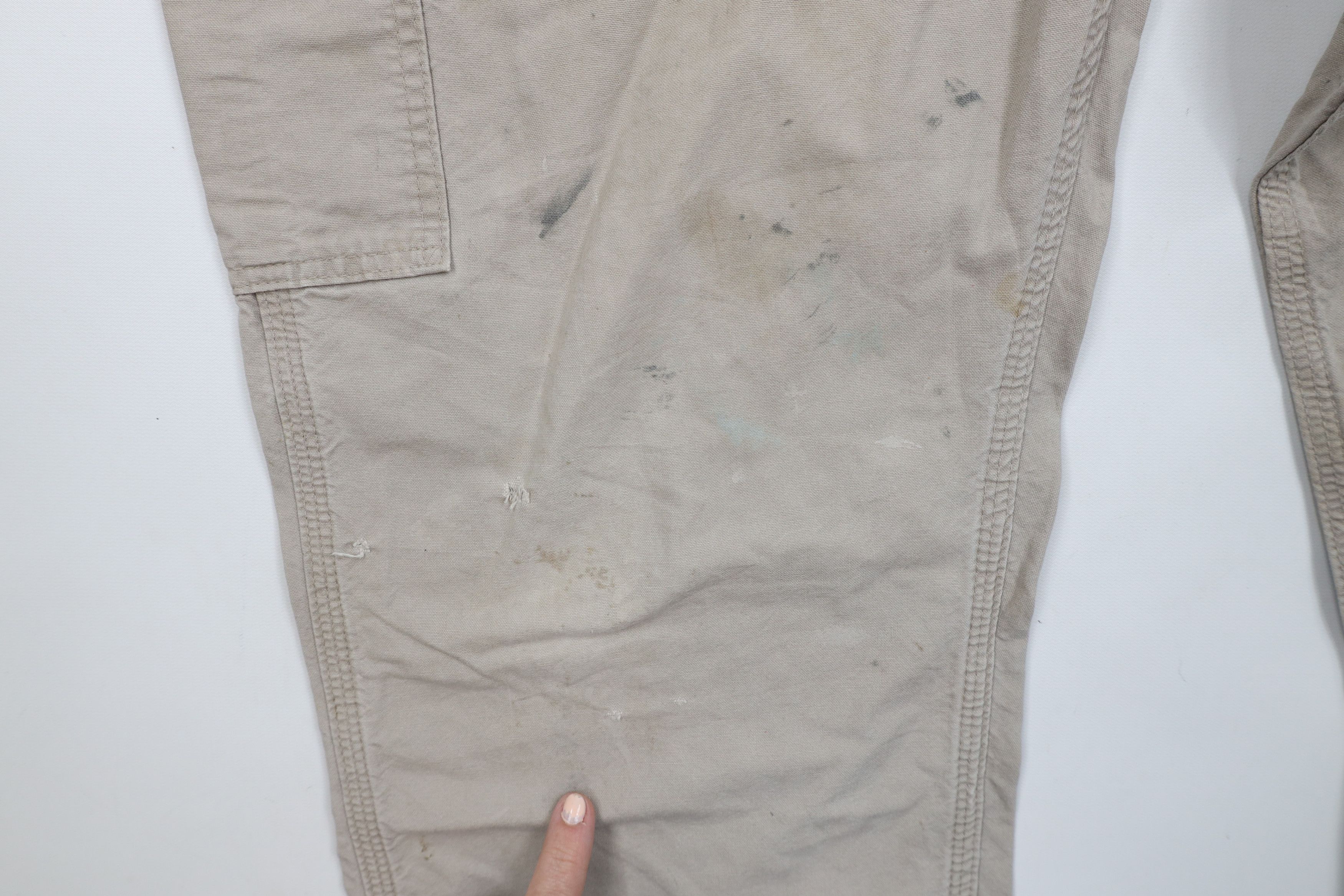 Carhartt Vintage Y2K Carhartt Loose Fit Wide Leg Dungaree Pants Beige Size US 36 / EU 52 - 6 Thumbnail