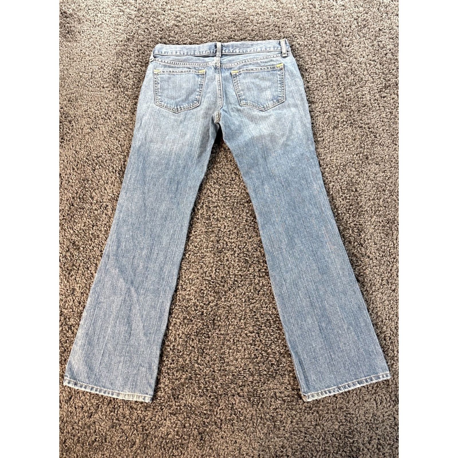 Old Navy VINTAGE Old Navy Jeans Flared Low Rise Womens 30x29 Blue Light Wash Distressed 90s Y2K Men? Size 30" / US 8 / IT 44 - 7 Thumbnail