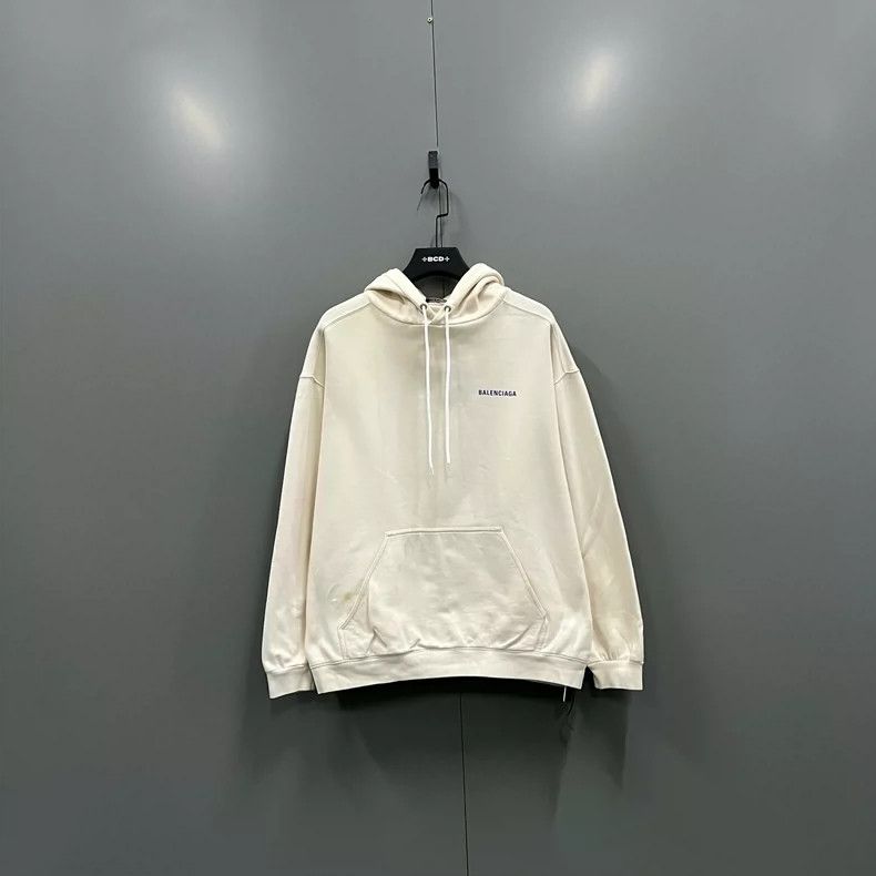 Balenciaga Balenciaga Beige Embroidered Logo Hoodie Size US L / EU 52-54 / 3 - 1 Thumbnail