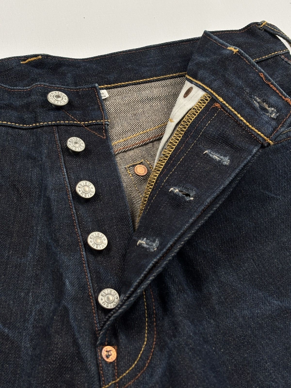 Evisu Lot.0001 White Print Daicock Selvedged Jeans Size US 32 / EU 48 - 10 Thumbnail