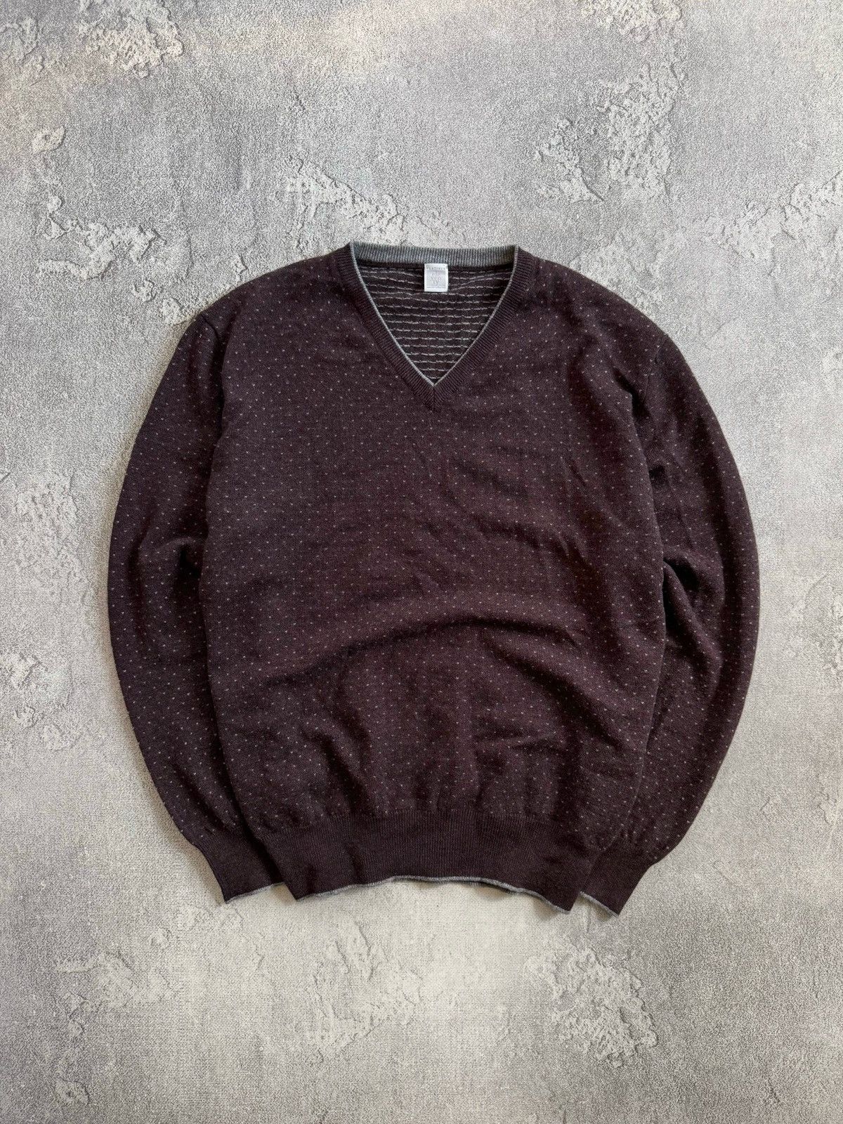 Eleventy Eleventy Cashmere V Neck Sweater Printed Platinum Size L Size US L / EU 52-54 / 3 - 1 Thumbnail