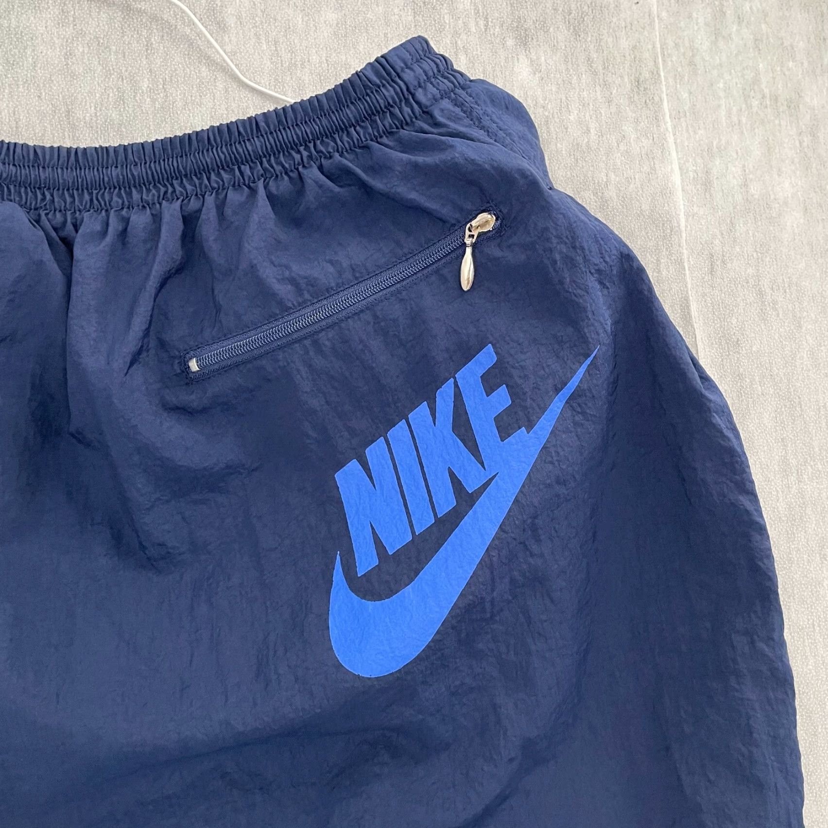 Nike VINTAGE Nike Pants Adult Large Blue Drawstring Pockets Swoosh Mens L Track Style Athletic Size US 36 / EU 52 - 4 Thumbnail