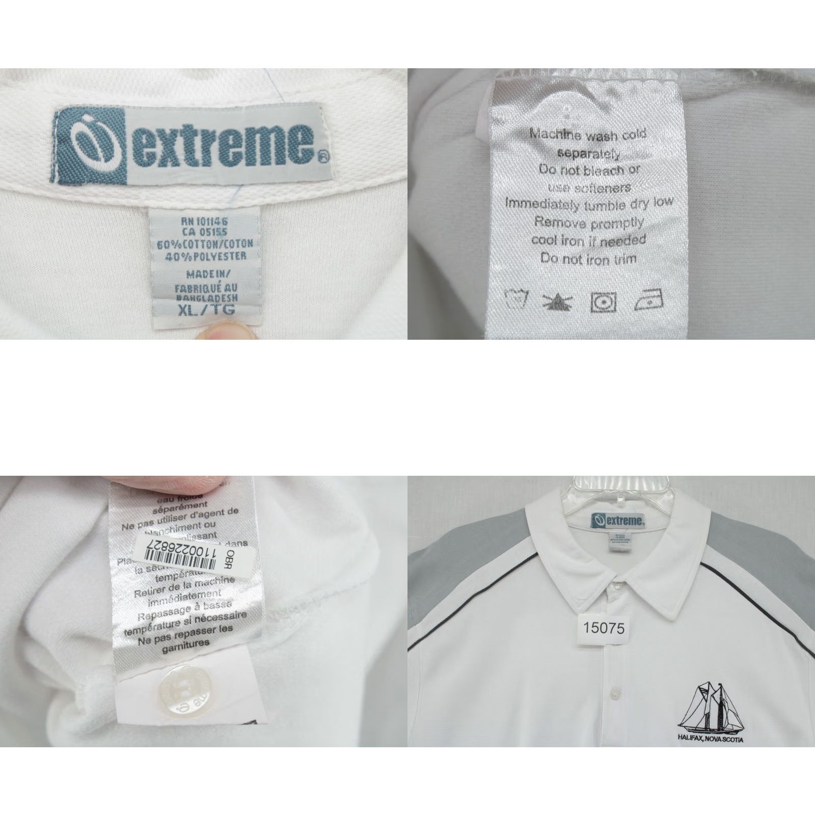 Vintage VINTAGE Extreme Polo Shirt Mens XL White Halifax Nova Scotia Ship Short Sleeve Size US XL / EU 56 / 4 - 8 Thumbnail