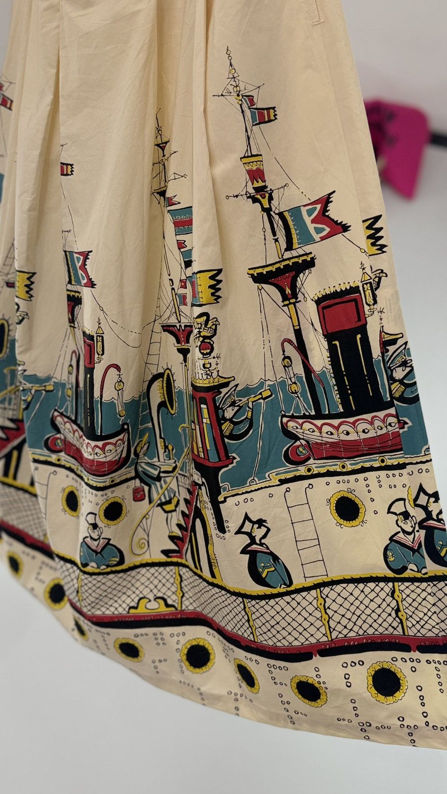 Toyo Enterprises 🔥 Sea Cruise Novelty 50's Border Print Travel Fantasy Skirt Size 29" - 9 Thumbnail
