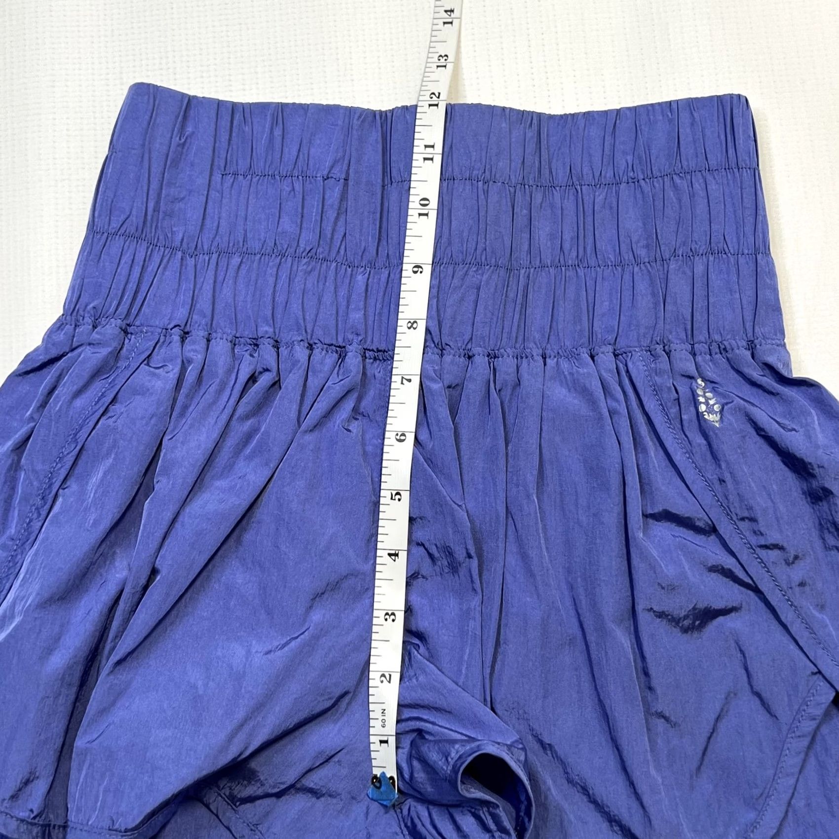 Free People Free People Movement Shorts Womens Small Blue High Waisted Lined Athletic Slim Fit Smocked Casual Activewear Size 28" / US 6 / IT 42 - 5 Thumbnail