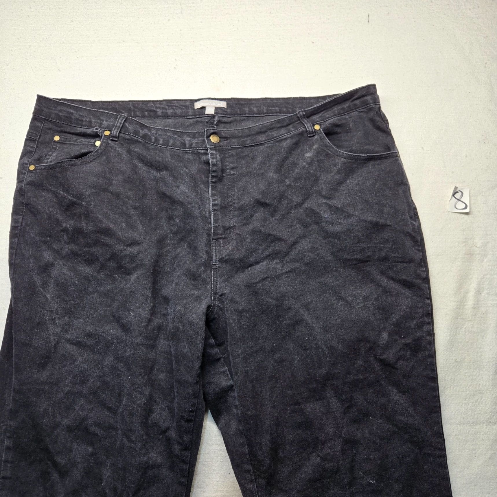 Vintage VINTAGE Woman Within Jeans Denim Pants Roll Tab Adult Plus Size 30W Black Chino Jeans Nature 90s Mens Womens Size 30" / US 8 / IT 44 - 2 Thumbnail