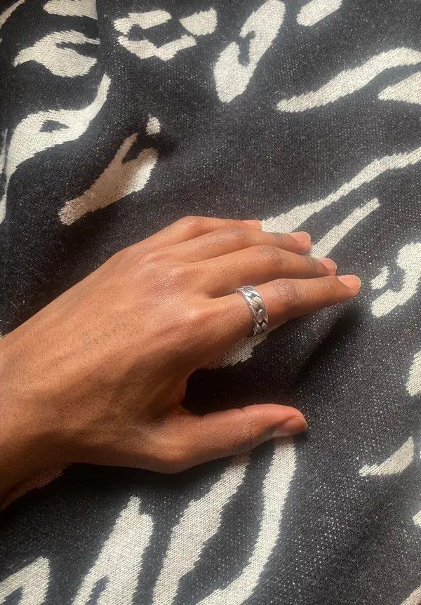 VIBE Stainless Steel Cuban Link Ring Size ONE SIZE - 1 Thumbnail