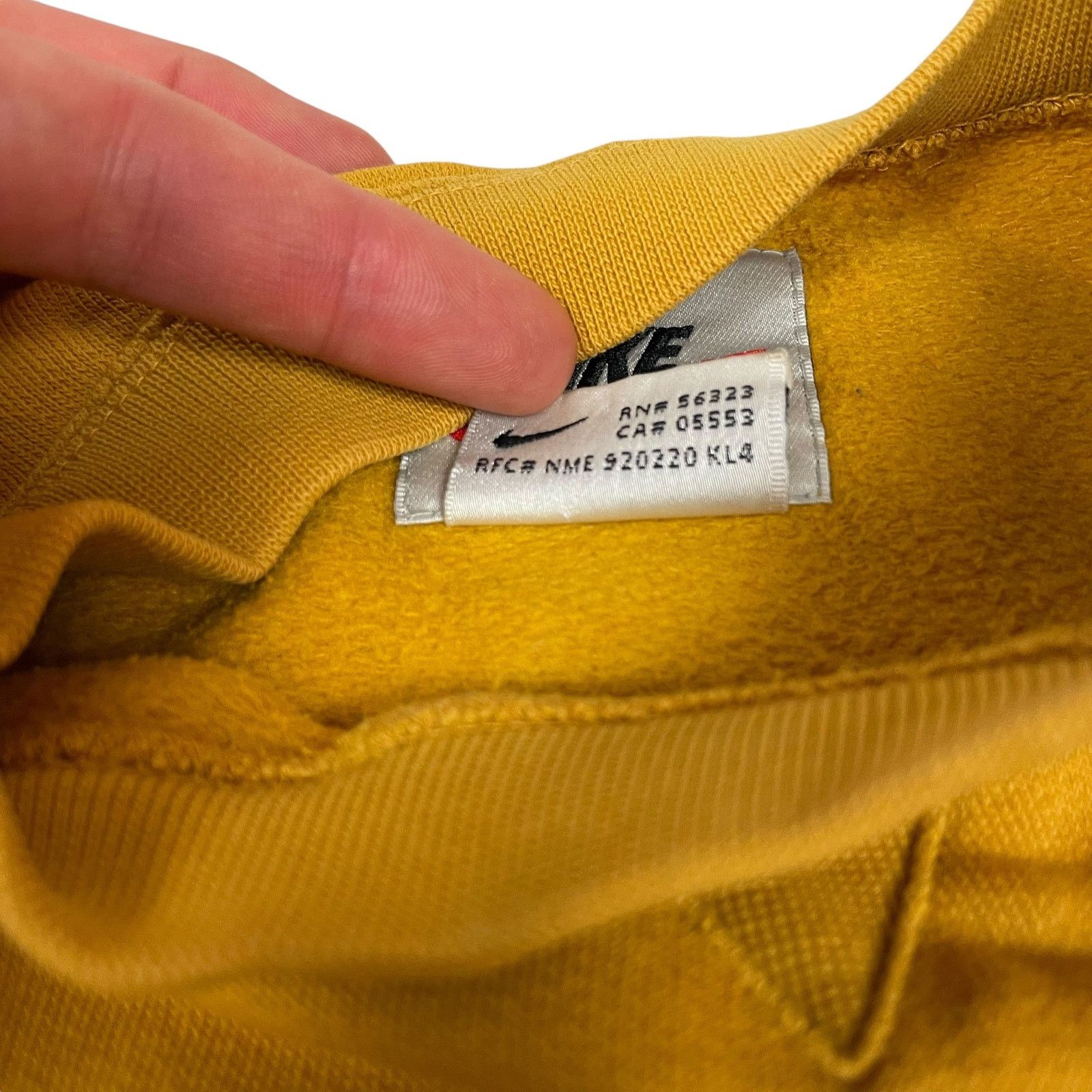 Nike × Vintage Nike Men's Yellow Swoosh Crew Neck Pullover Sweatshirt Large Size US L / EU 52-54 / 3 - 11 Thumbnail