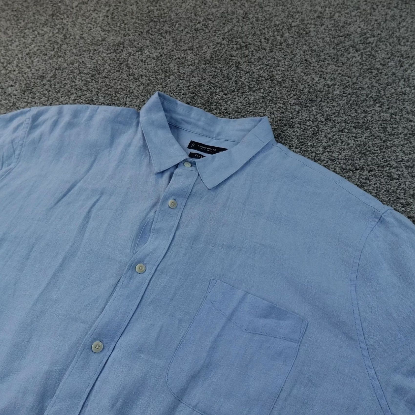 Lucky Brand Lucky Brand Shirt Mens 2XL Blue Linen Short Sleeve Button Up Casual Summer Beach Shirt Mens 2XL Blue Linen Short Sleeve Button-Up Casual Summer Beach Size US XXL / EU 58 / 5 - 2 Thumbnail