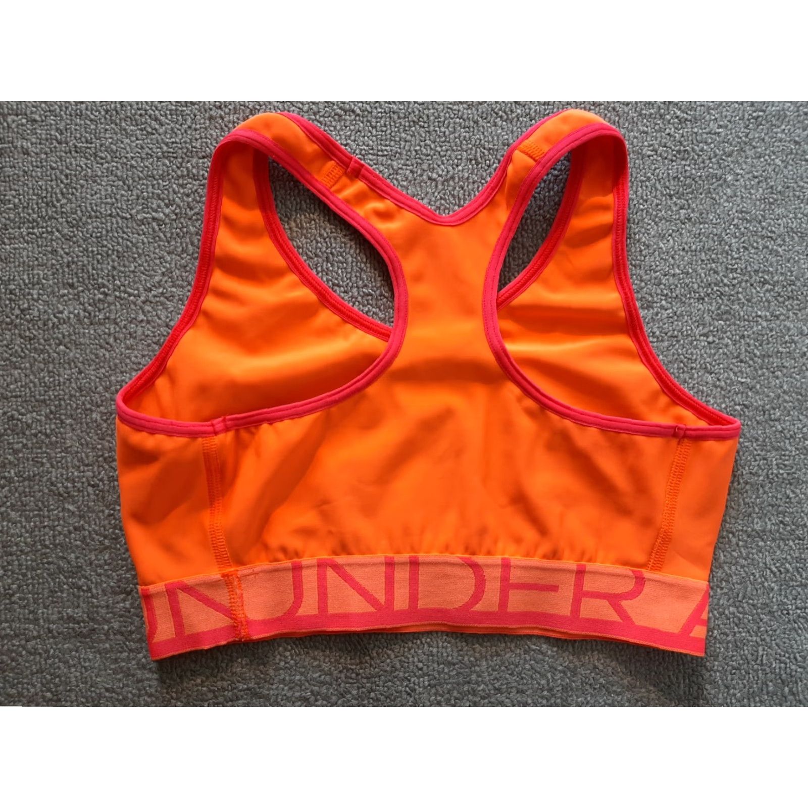Under Armour Under Armour Sports Bra Orange 26" Women Crossback Removable Pads High Support Activewear Shaped Pullover 26" Regular Size Bra Size ONE SIZE - 3 Thumbnail