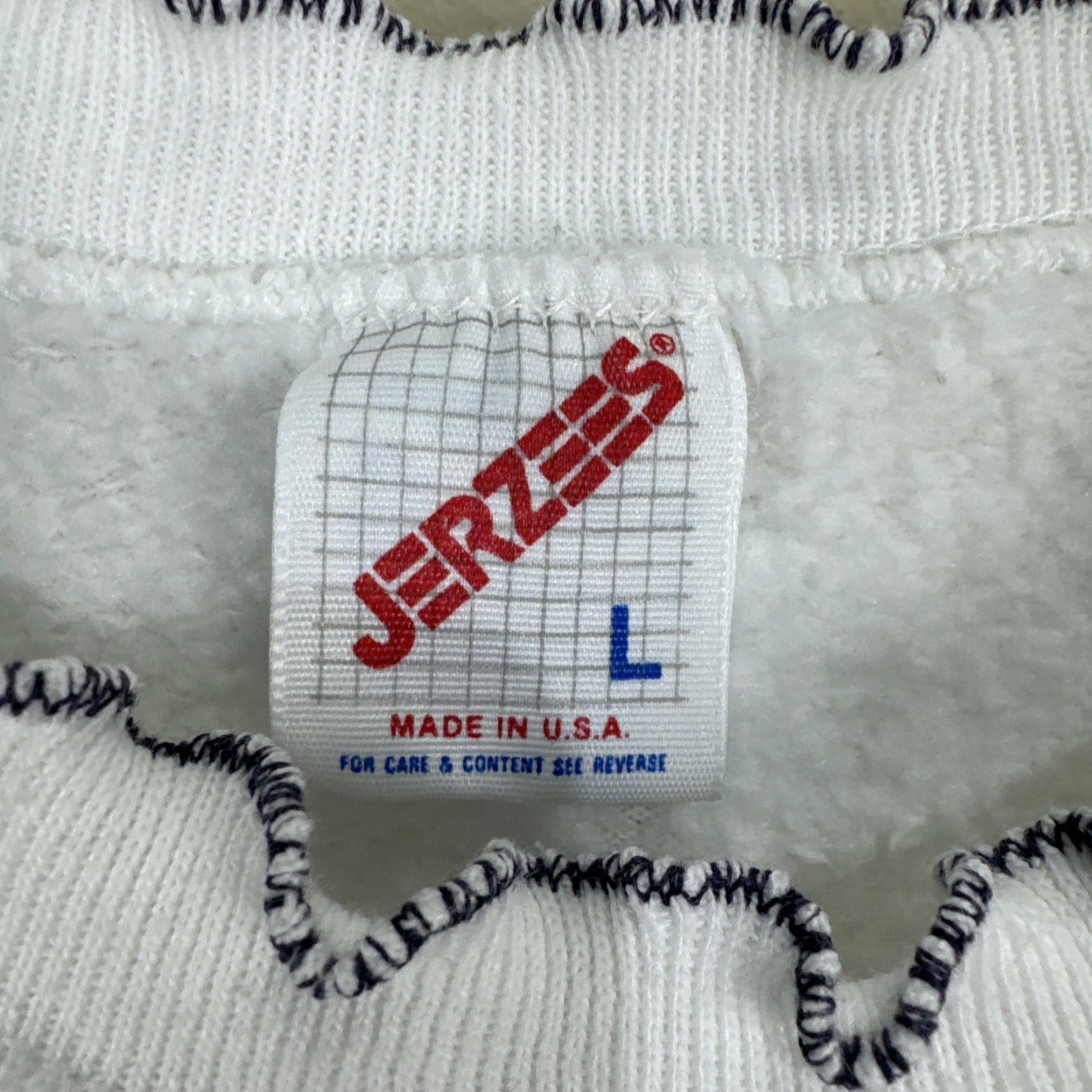 Jerzees VINTAGE Grandma Core Sweatshirt White Heart Patchwork Adult Large USA Made Jerseys Size US L / EU 52-54 / 3 - 3 Thumbnail