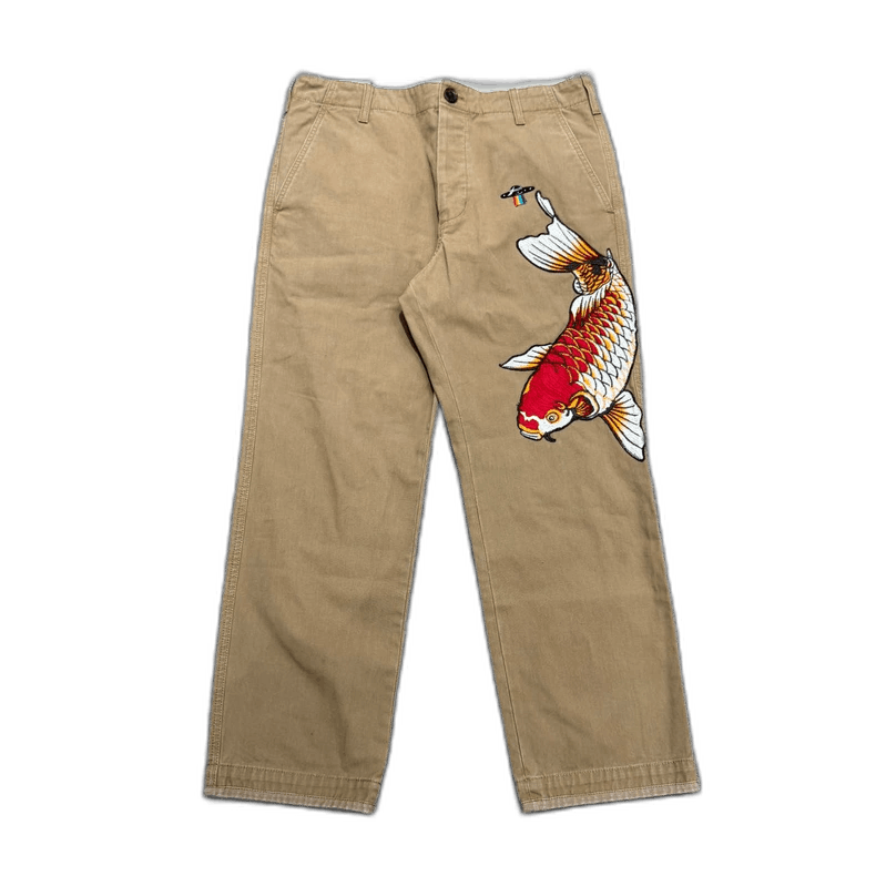 Gucci Gucci Koi Fish Embroidered Casual Pants-yf Size US 34 / EU 50 - 1 Thumbnail