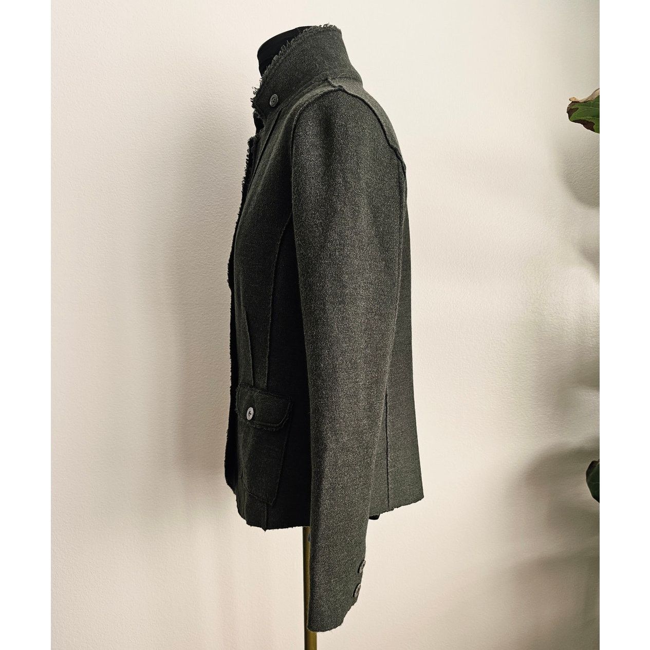 Eileen Fisher EILEEN FISHER Women's Green Merino Wool Knit Blazer Jacket M Size M / US 6-8 / IT 42-44 - 2 Thumbnail