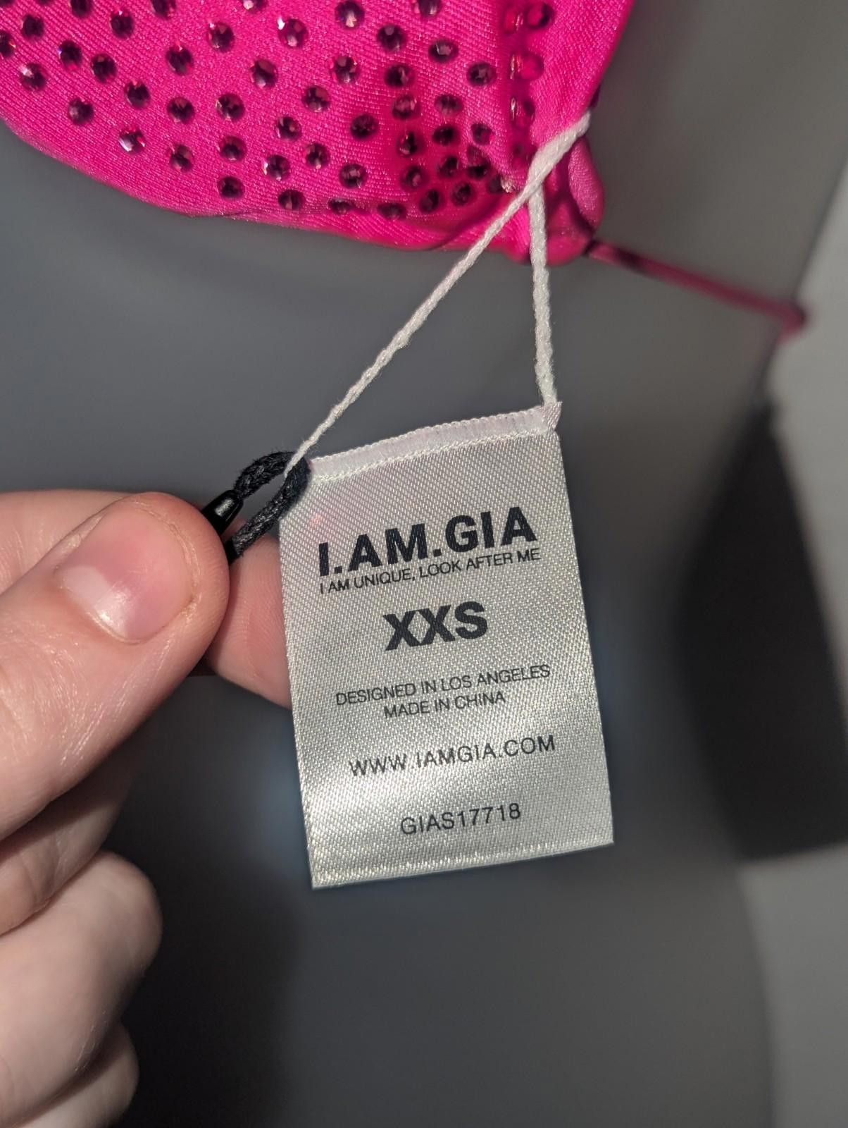 Designer NWT I.AM.GIA Bambi Diamante Bikini Top in Hot Pink Sz XXS Size ONE SIZE - 6 Thumbnail