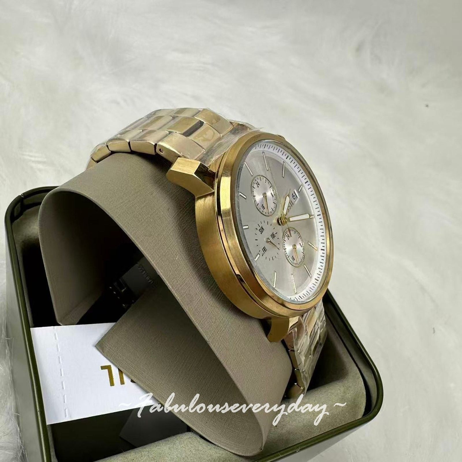 Fossil FOSSIL Men Rhett Multifunction Watch White Dial Gold BQ2852 Size ONE SIZE - 4 Thumbnail
