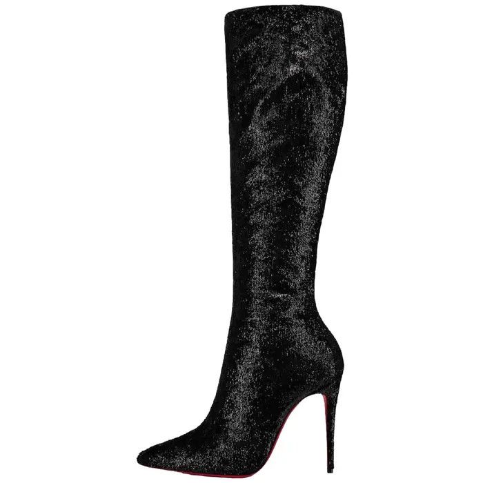 Christian Louboutin o1s1wg111224 Kate Botta 100 Velours in Black Size US 9.5 / IT 39.5 - 4 Thumbnail