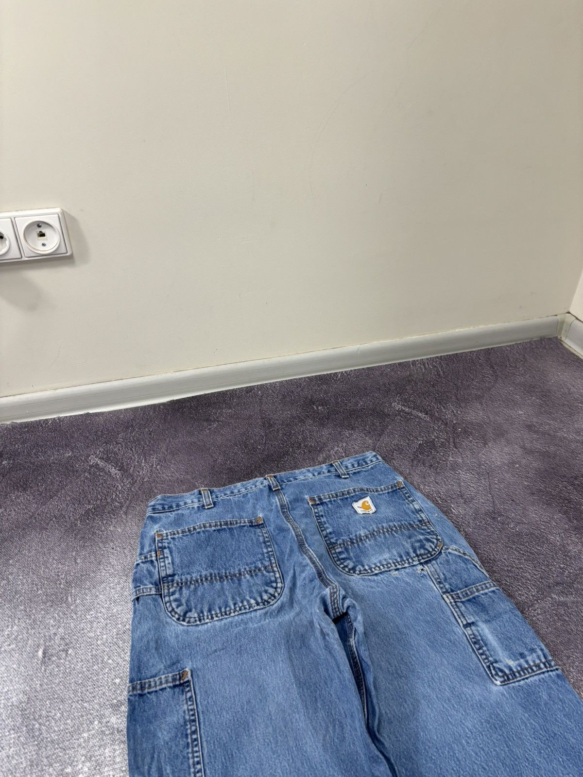 Carhartt Vintage Carhartt Flame Resistant Work Blue Denim Baggy Jeans Size US 33 - 5 Thumbnail