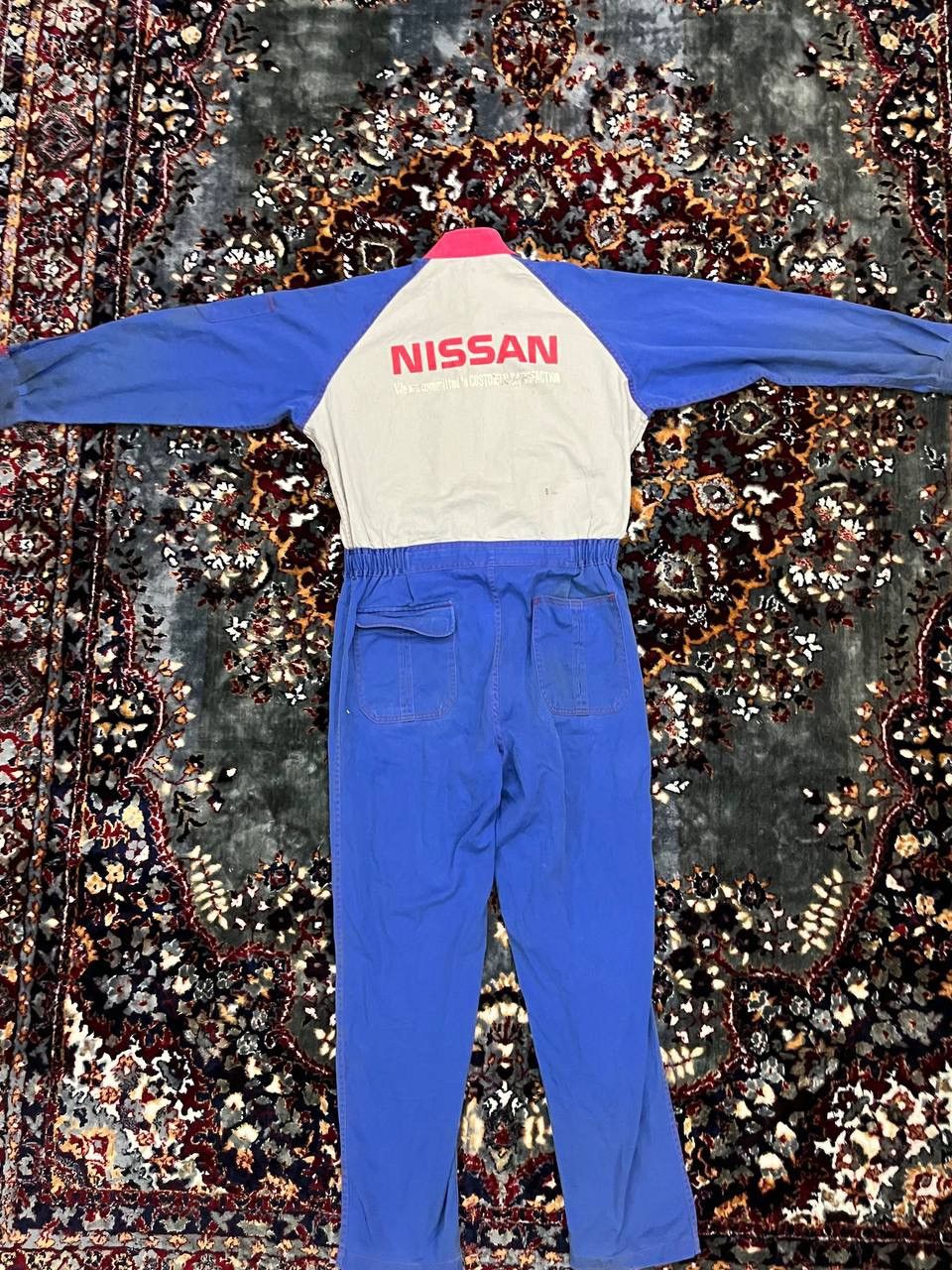 Japanese Brand Vintage Nissan Coverall Overall Jumpsuit Tri-Colour Racing Size US L / EU 52-54 / 3 - 10 Thumbnail
