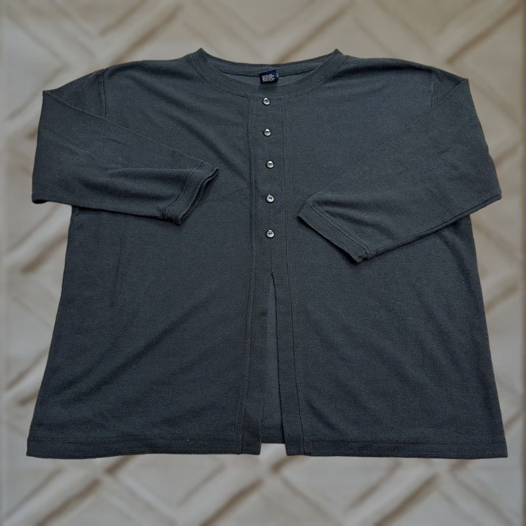 Vintage Honors Plus Size Cardigan Sweater Women 26W Navy Blue Button Up Lightweight Knit Size 4XL / US 24-26 - 1 Thumbnail