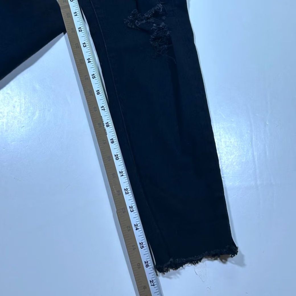 Abercrombie & Fitch Abercrombie & Fitch Black Skinny Jeans Womens 6 Distressed Ripped Raw Hem Jeans Size 28" / US 6 / IT 42 - 5 Thumbnail