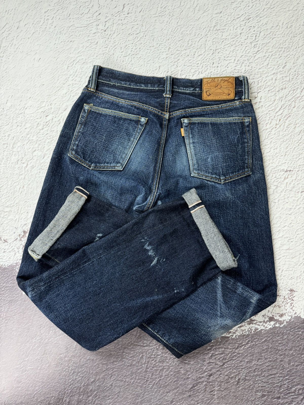 image of Graph Zero Japan Base Selvedge Faded Denim Vintage Textile in Blue, Men's (Size 31)