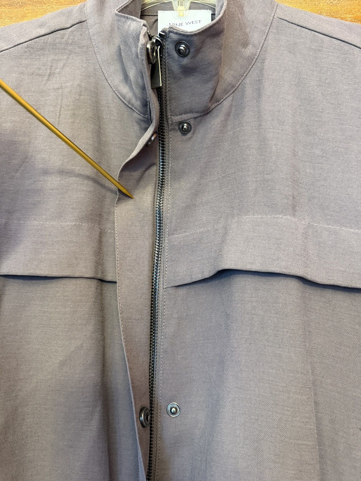 Nine West Nine West Mauve Grey Drape Bomber Jacket w Elastic Waist/LS Size M / US 6-8 / IT 42-44 - 3 Thumbnail