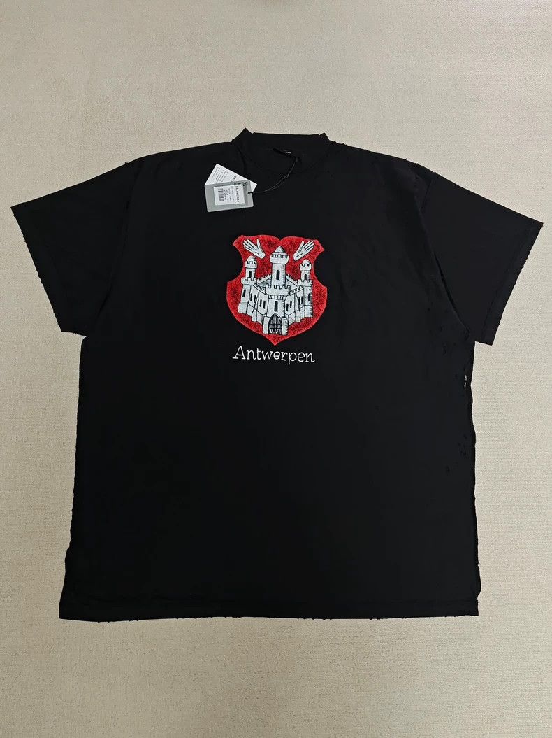 Balenciaga Balenciaga SS24 Antwerp Palace Logo Print Made Old Round Ne Size US XL / EU 56 / 4 - 1 Thumbnail