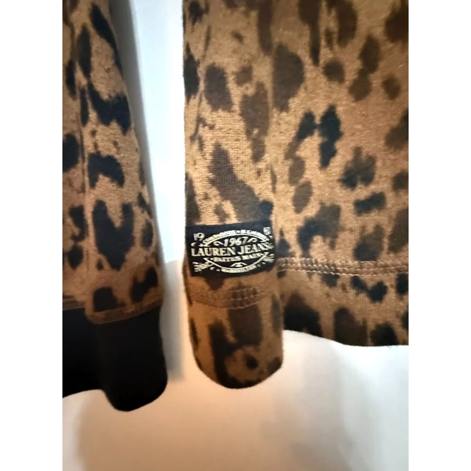 Ralph Lauren Ralph Lauren Jeans Co Leopard Print LS Top Womens PM Elbow Patch Tunic Size M / US 6-8 / IT 42-44 - 4 Thumbnail