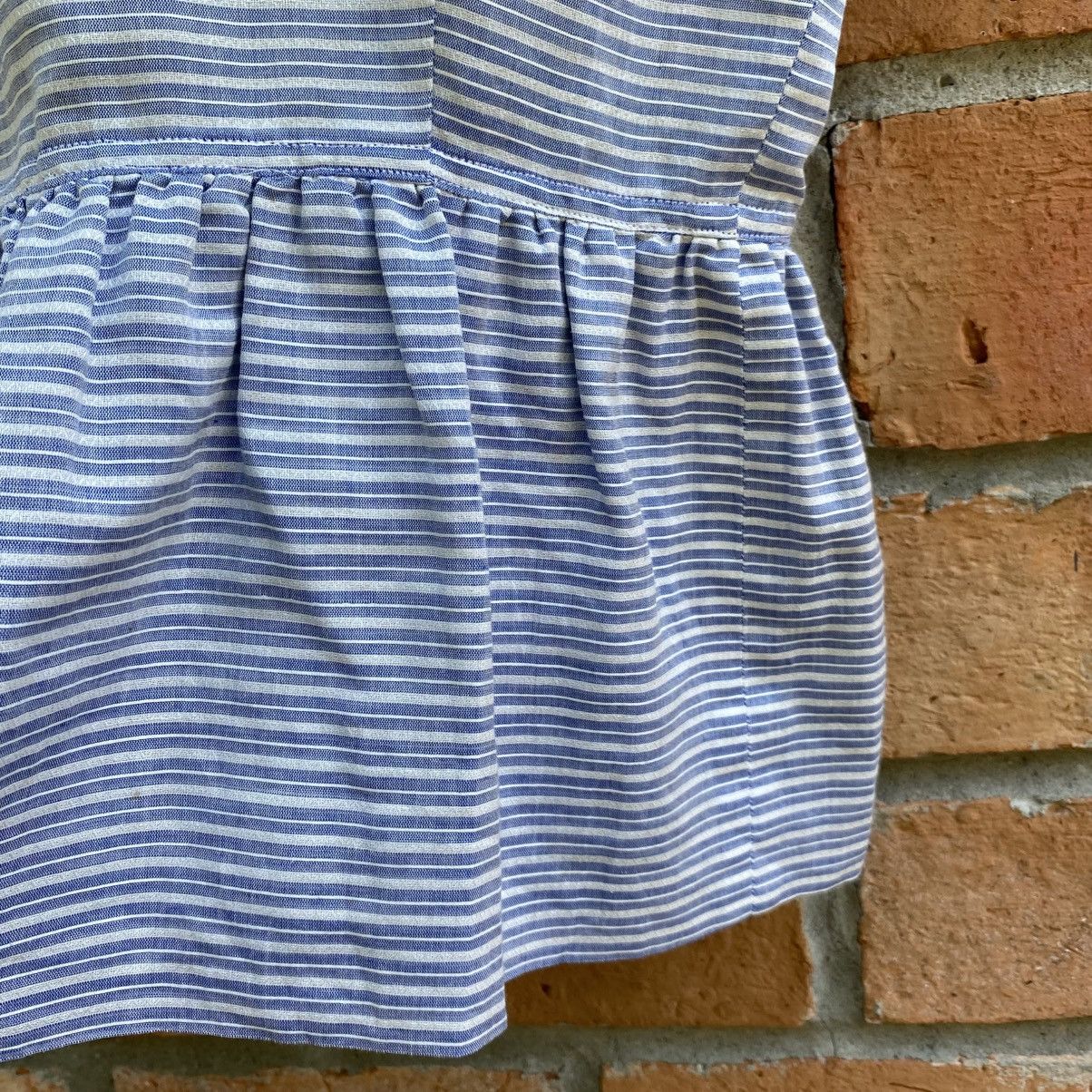 Givenchy Givenchy Blue Striped Peplum Button-Down Top Size S / US 4 / IT 40 - 9 Thumbnail