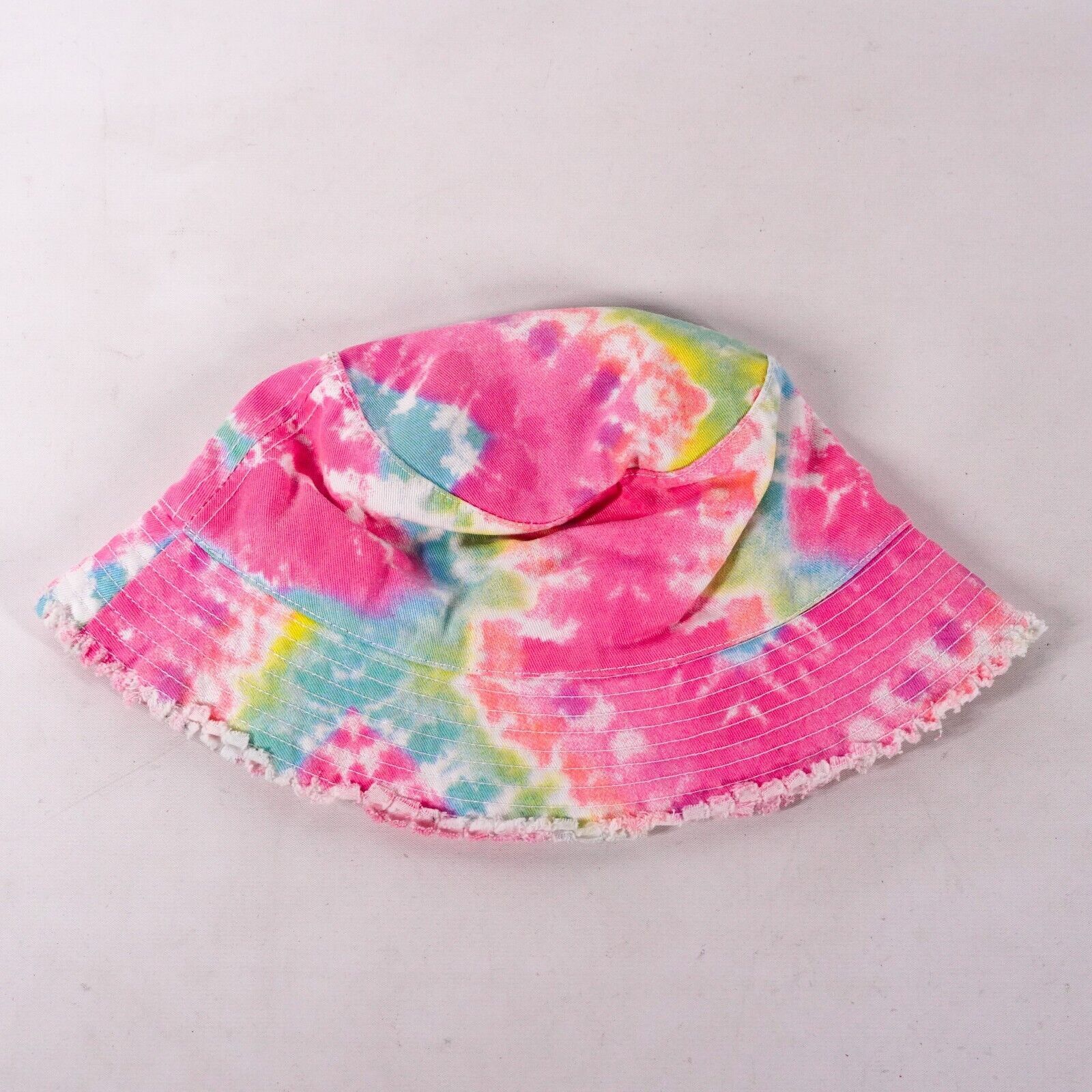 Pink Rainbow Swirl Colorful Tie Dye Bucket Hat Hippy Hippie Cap Size ONE SIZE - 5 Thumbnail