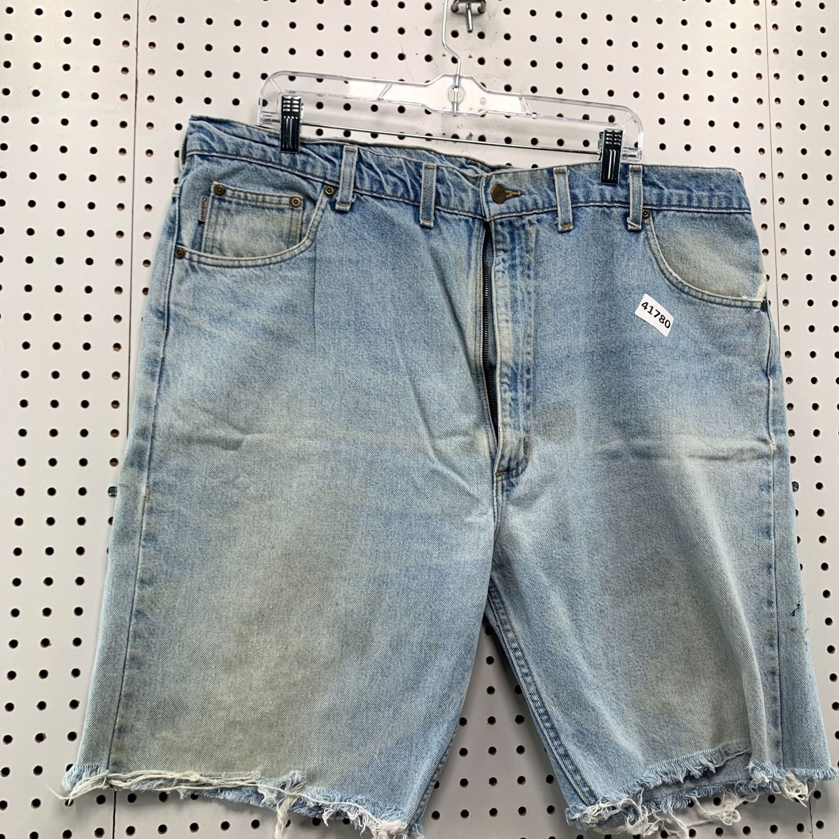 Carhartt VINTAGE Carhartt Shorts Denim Bermuda Mens 44x32 Light Wash Distress 10 in Inseam 5-Pocket Blue Baggy Casual Workwear Size US 44 / EU 60 - 6 Thumbnail